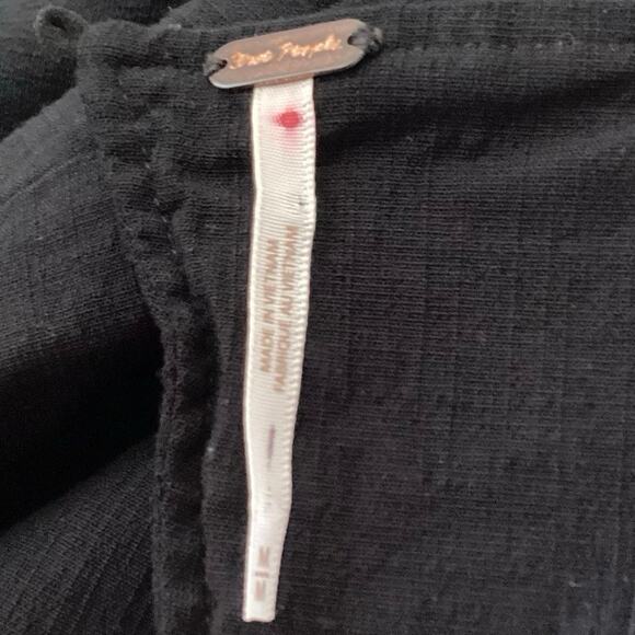 Free People Black Body Con Wrap Mini Dress, Medium, Open Draped Back, Boho Party - Picture 3 of 14